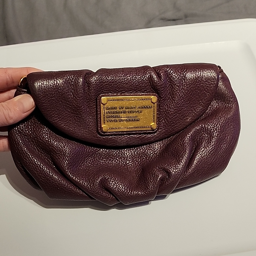 Marc By Marc Jacobs Plum Leather Wristlet